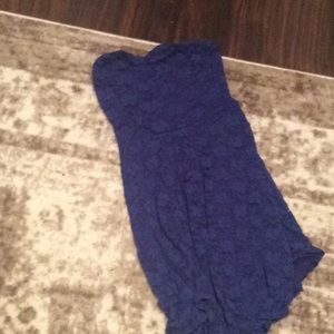 Blue flower dress. Open back!